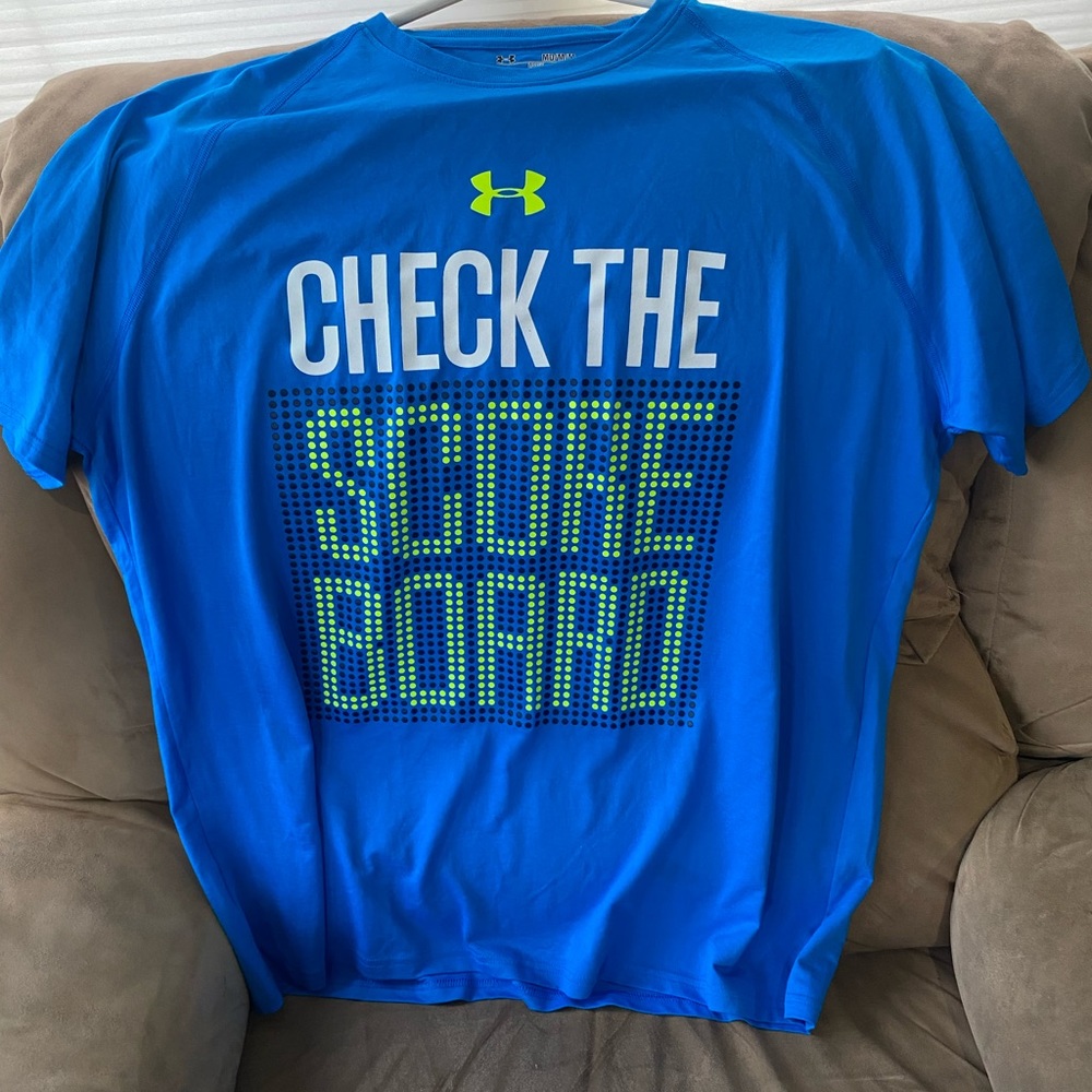 UnderArmour “Check the Scoreboard” athletic shirt